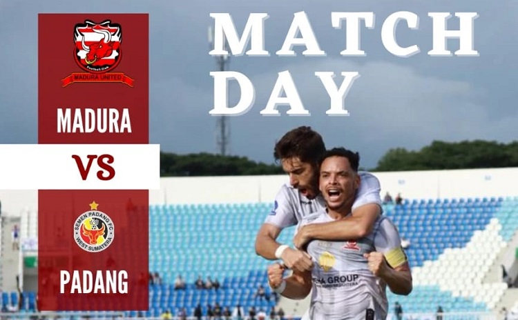 Madura United bersiap menjamu Semen Padang di Stadion Gelora Ratu Pamelingan, dalam laga lanjutan BRI Super League 2025/2026, Minggu (28/12/2025). (Sumber: Instagram @rosyatv.sports)