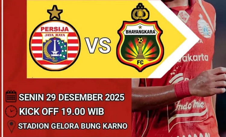 Persija Jakarta bersiap menjamu Bhayangkara FC di Stadion Gelora Bung Karno dalam laga lanjutan BRI Super League 2025/2026, Senin (29/12/2025). (Sumber: Instagram @jakmania.forever1928)
