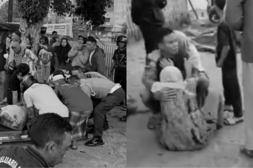 Kondisi korban, kendaraan yang terlibat kecelakaan di Pal 1, Palangka Raya.SCREENSHOOT HP-KPG