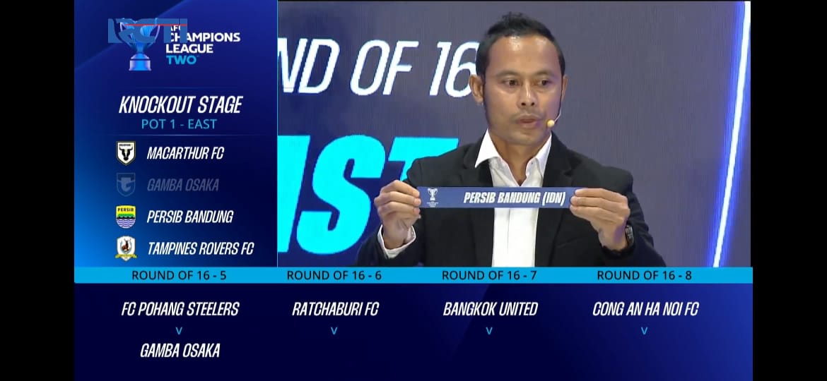 Atep, legenda Persib saat mengundi.SCREENSHOOT AFC