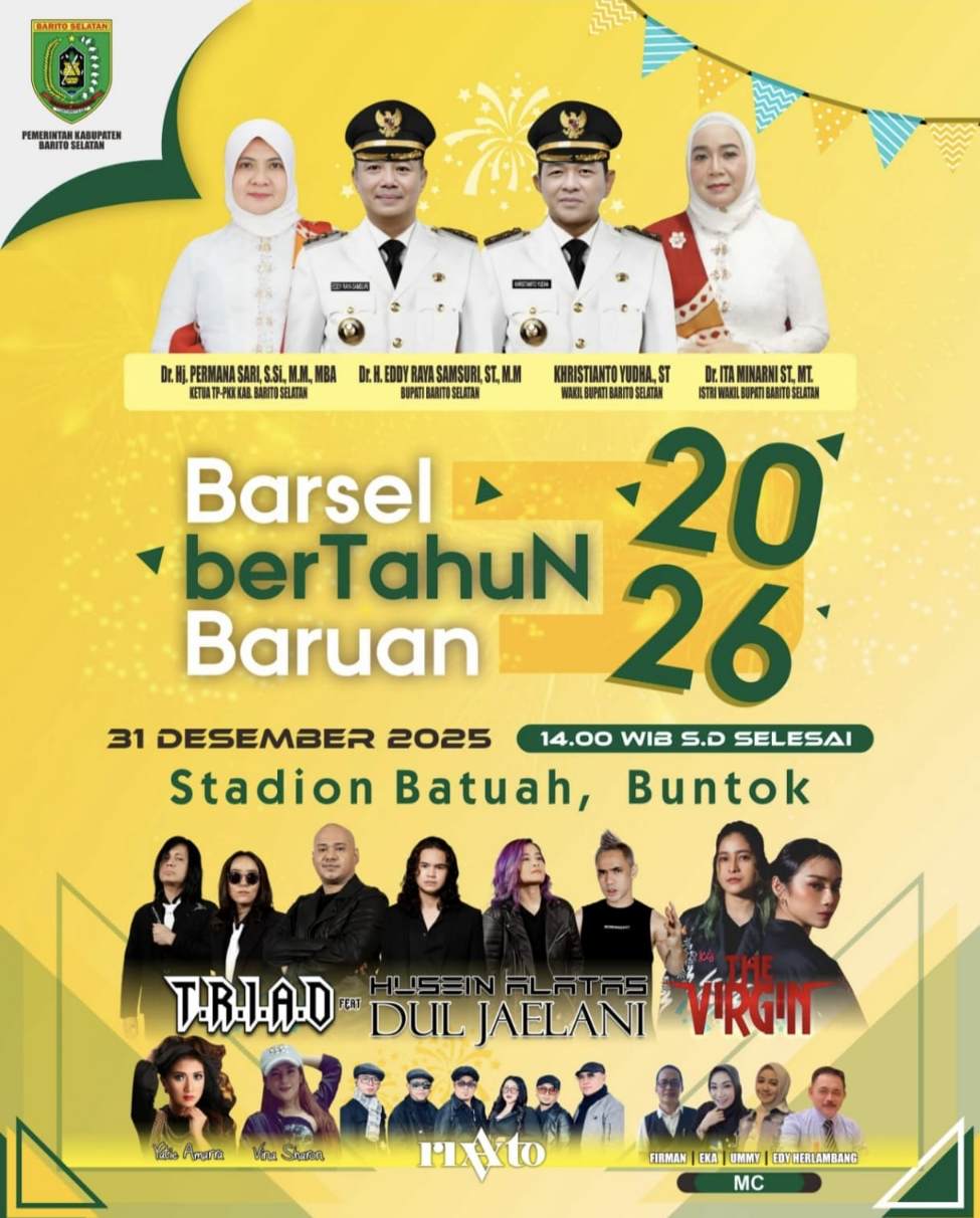 Flayer pesta tahun baru di Buntok.