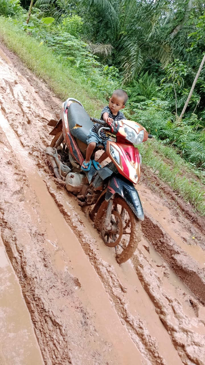 Kondisi Jalan Menteng Karya yang mengalami kerusakan.WARGA