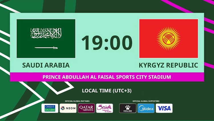 Arab Saudi bersiap menjamu Kirgistan di Stadion Prince Abdullah Al-Faisal Sports City, pada laga pembuka Grup A AFC Asian Cup U23 2026, Selasa (06/01/2026). (Sumber: Instagram @afcasiancup)