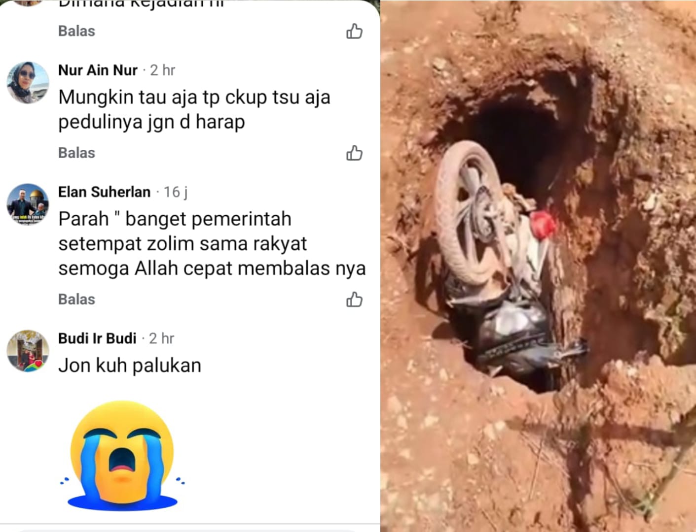 Kondisi jalan di Seruyan Hulu.SCREENSHOOT