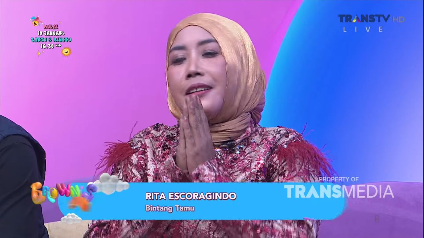 Rita Susilawati, suara mirip Rita Sugiarto.SCREENSHOOT BROWNIES TRANS TV