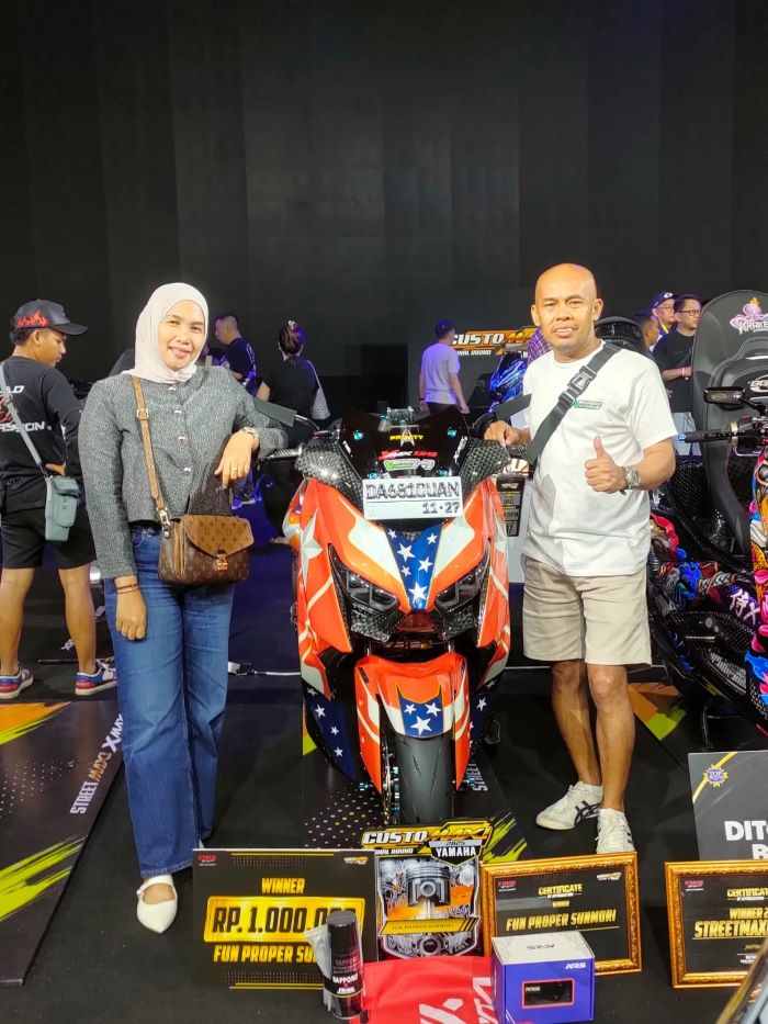 FINAL: Syamsudin Noor atau Udin Virgo dari Balikpapan mewakili Kalimantan ikut berpartisipasi dalam even Grand Final CustoMAXi Yamaha 2025 kali ini di Jakarta.