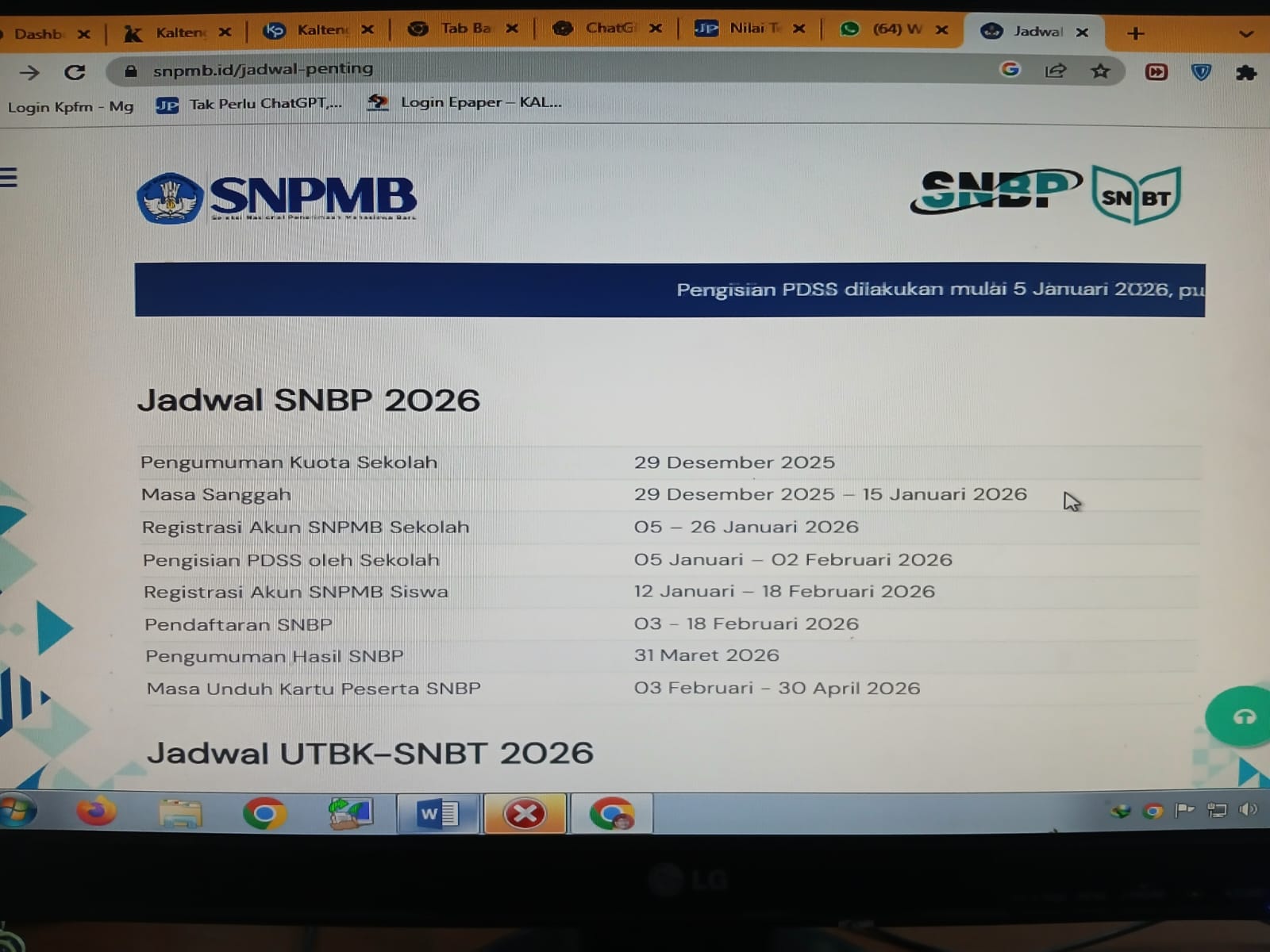 Website SNBP