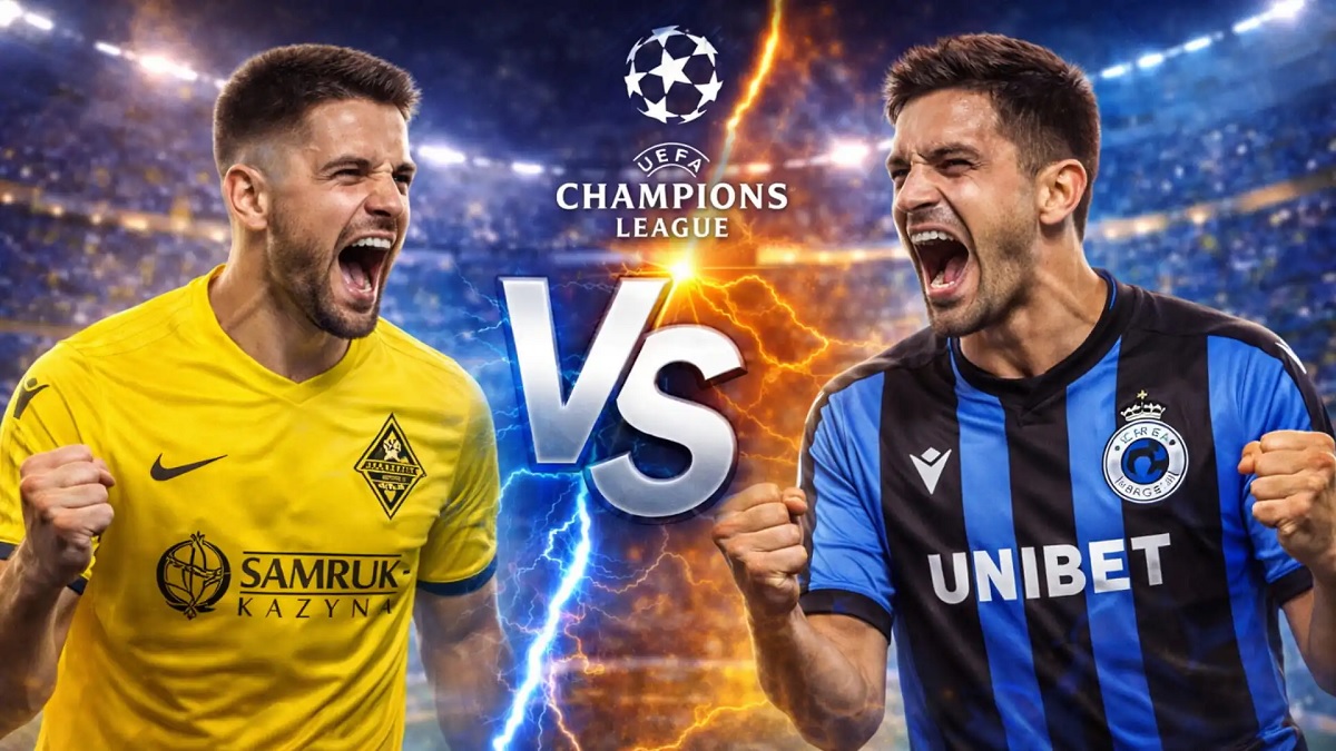 Kairat Almaty bersiap menjamu Club Brugge di Astana Arena, Kazakhstan dalam laga lanjutan UCL 2025/2026, Selasa (20/01/2026). (Sumber: europacalcio.it)