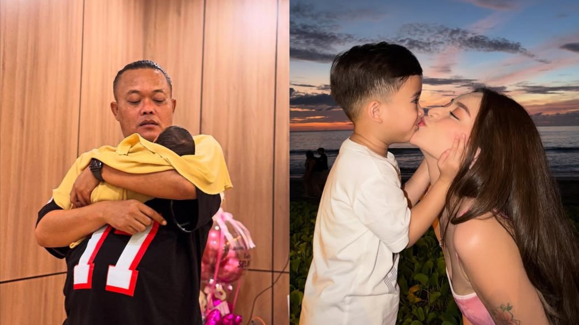Sule saat menggendong cucunya - Nathalie dan Azzam