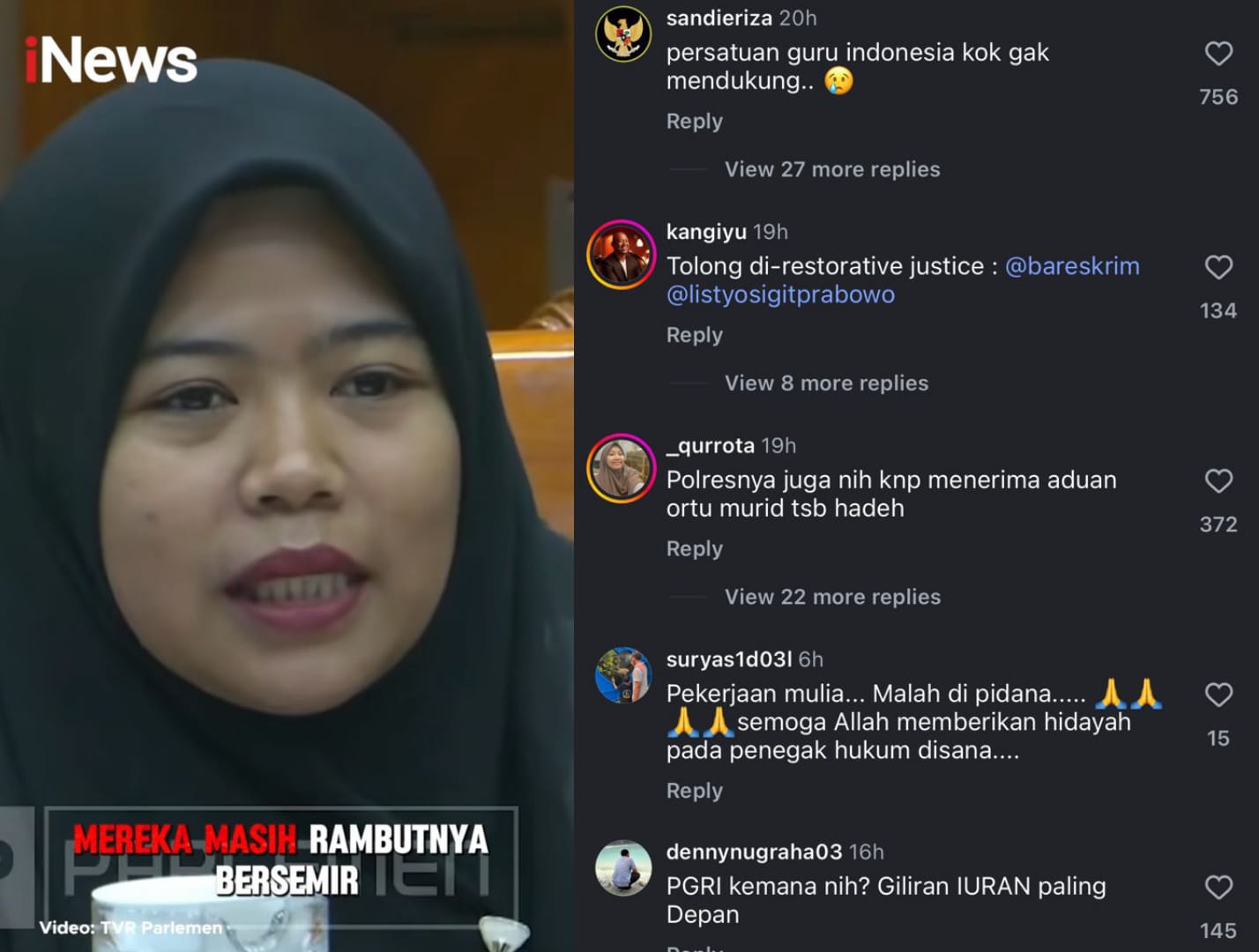 Tri Wulansari, mendatangi Komisi III DPR RI.