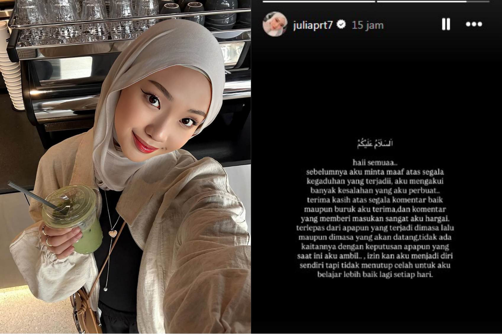 Unggahan Jule di Instagram Story.