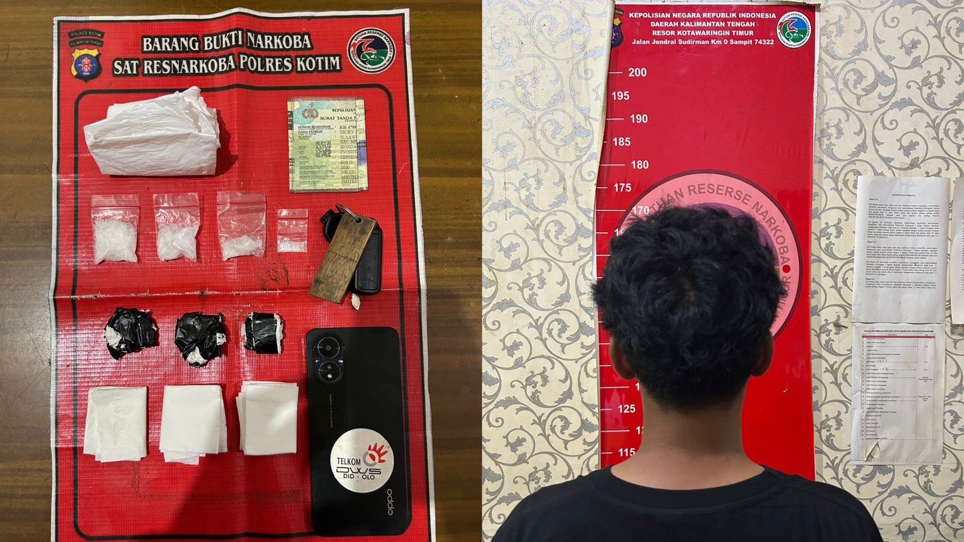 Tersangka dan barang bukti sabu.HUMAS
