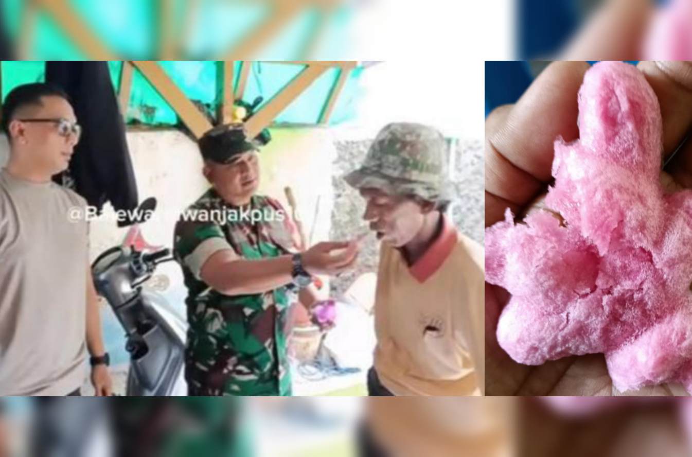 Oknum Polri dan TNI menghakimi pedagang es kue jadul.SCREENSHOOT