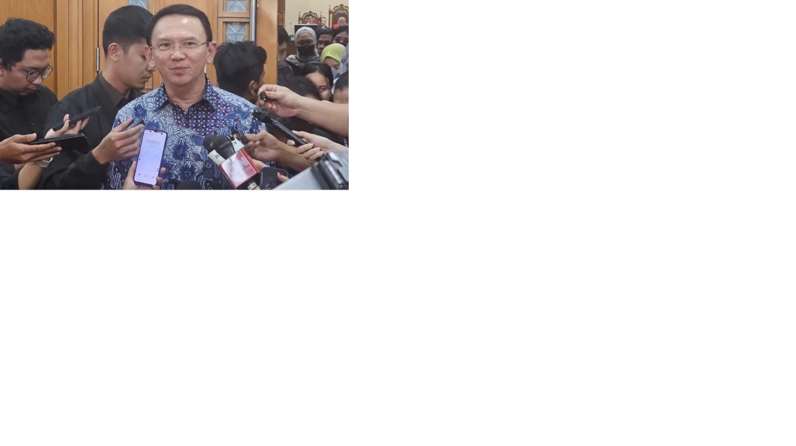 Eks Komisaris Utama PT Pertamina, Basuki Tjahaja Purnama (Ahok), dihadirkan sebagai saksi dugaan korupsi tata kelola minyak mentah dan produk kilang di Pengadilan Tipikor pada PN Jakarta Pusat (27/1).
