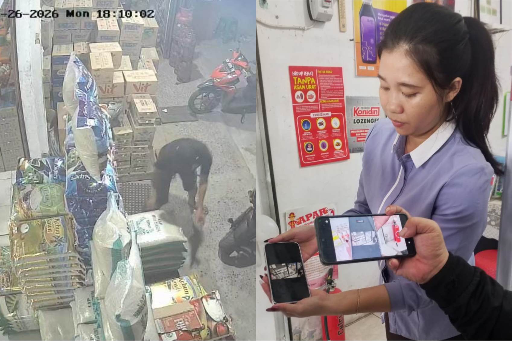 CCTV merekam aksi pencurian.RIFQI/KALTENG POS