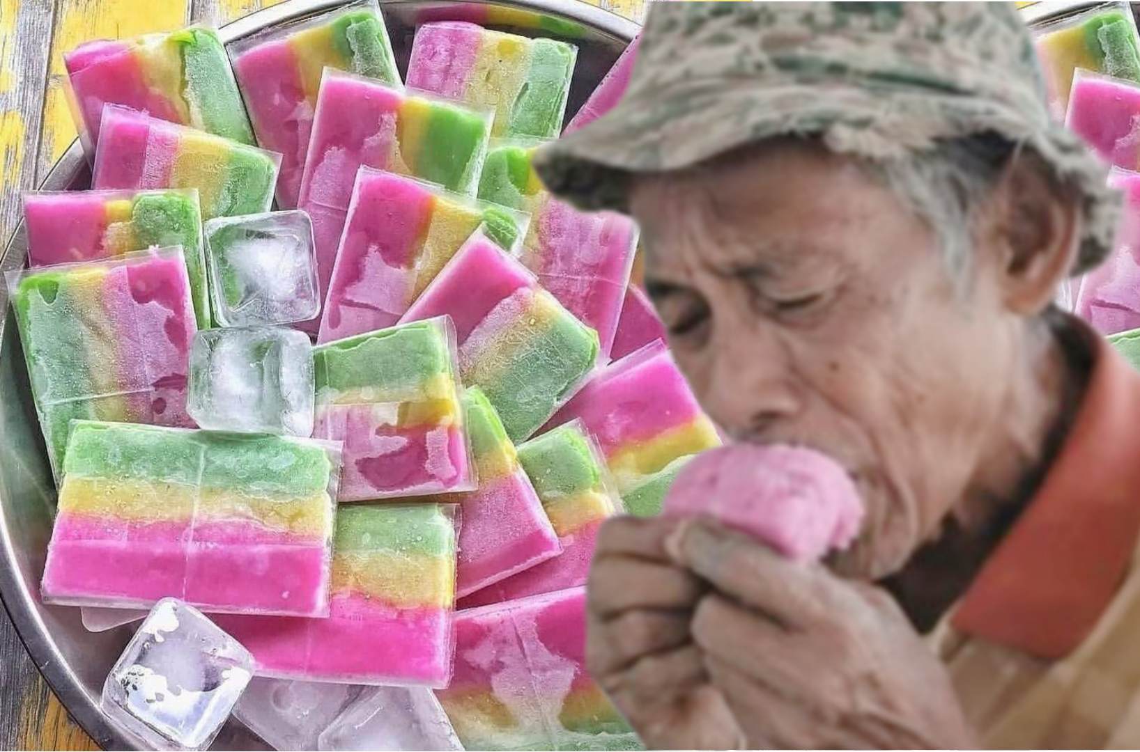 Pedagang es gabus