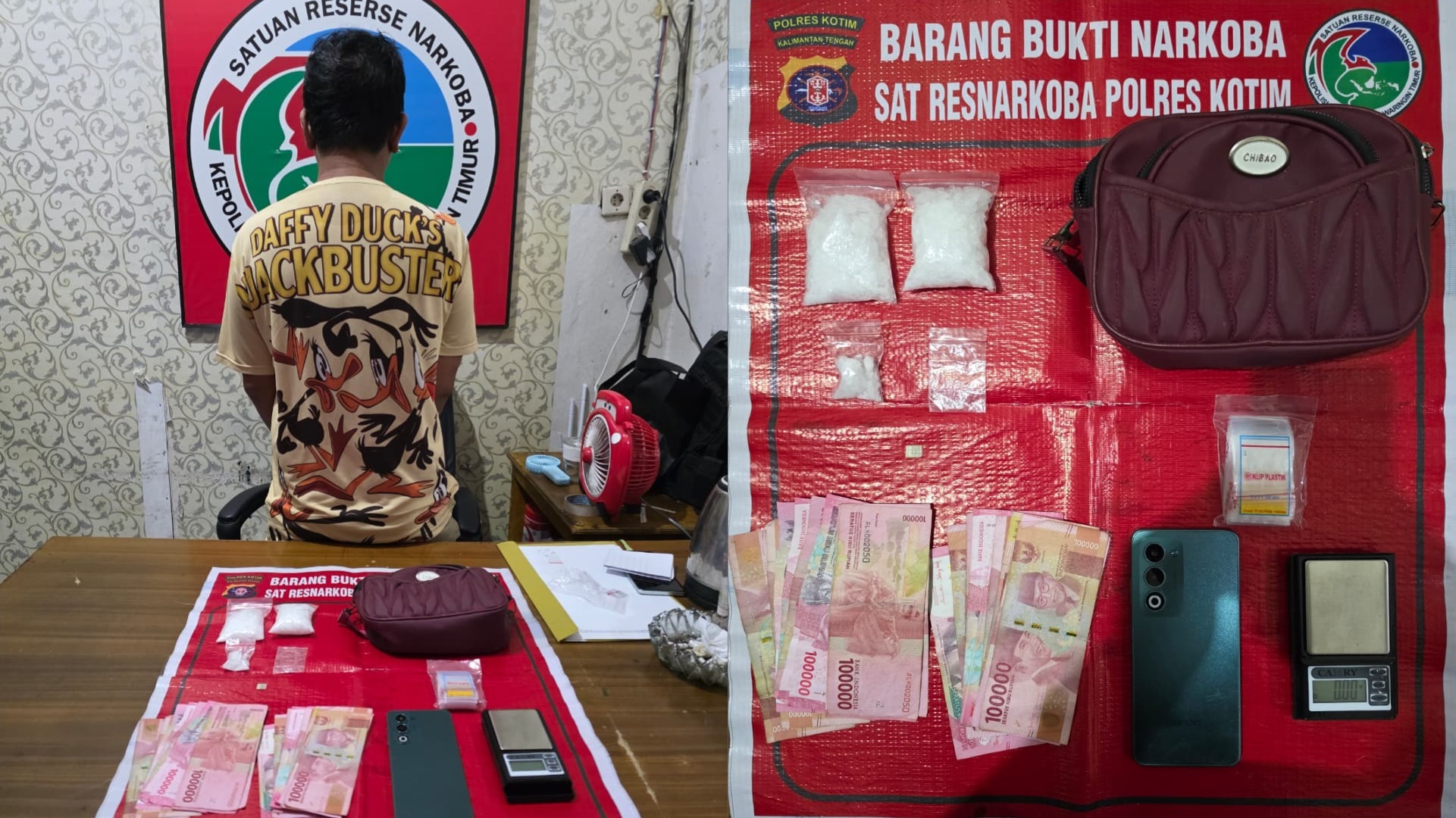 Polres Kotim tangkap pengedar sabu, 91,24 gram.