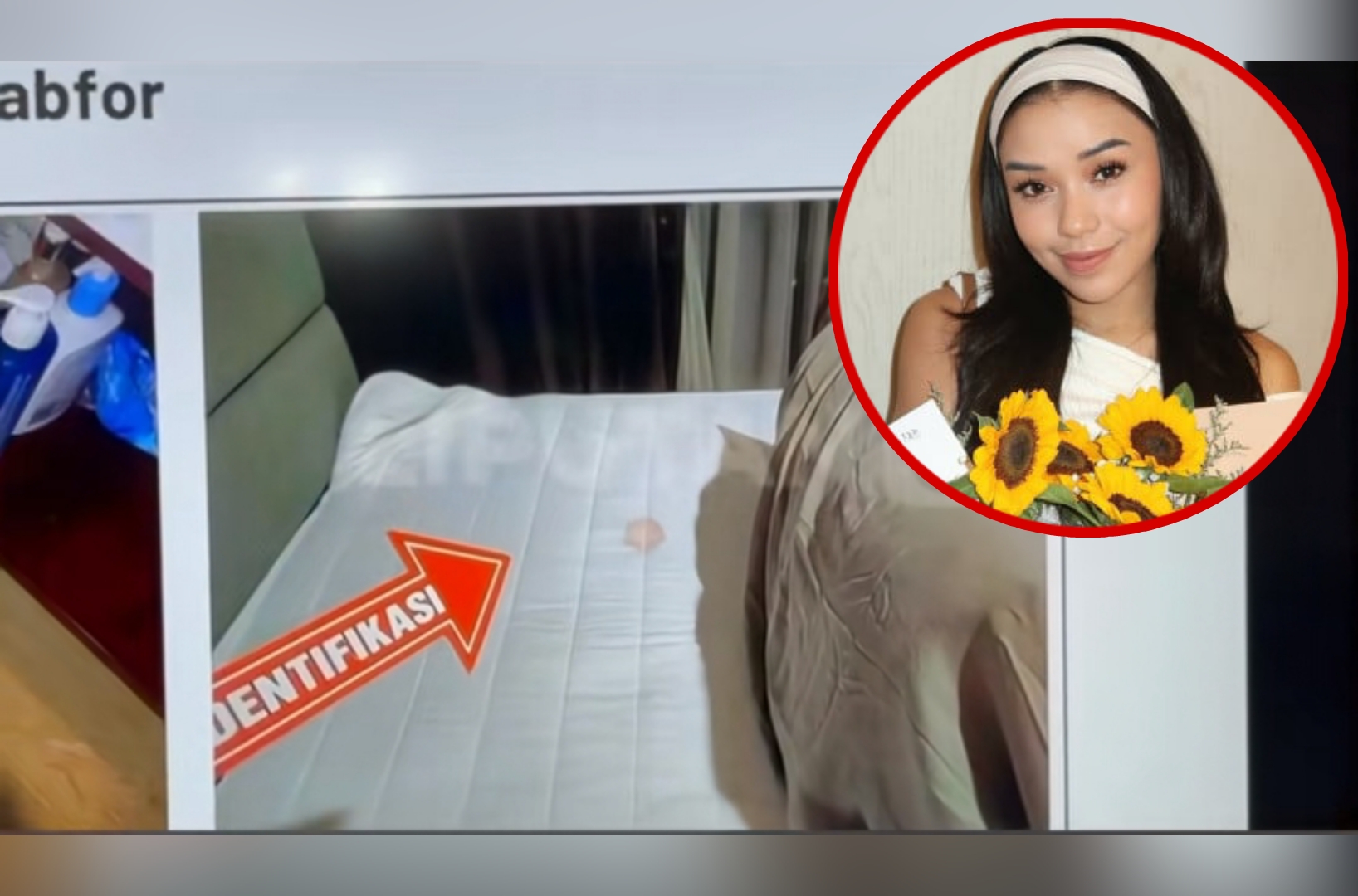 Bercak darah yang ditemukan di kamar selebgram Lula Lahfah.