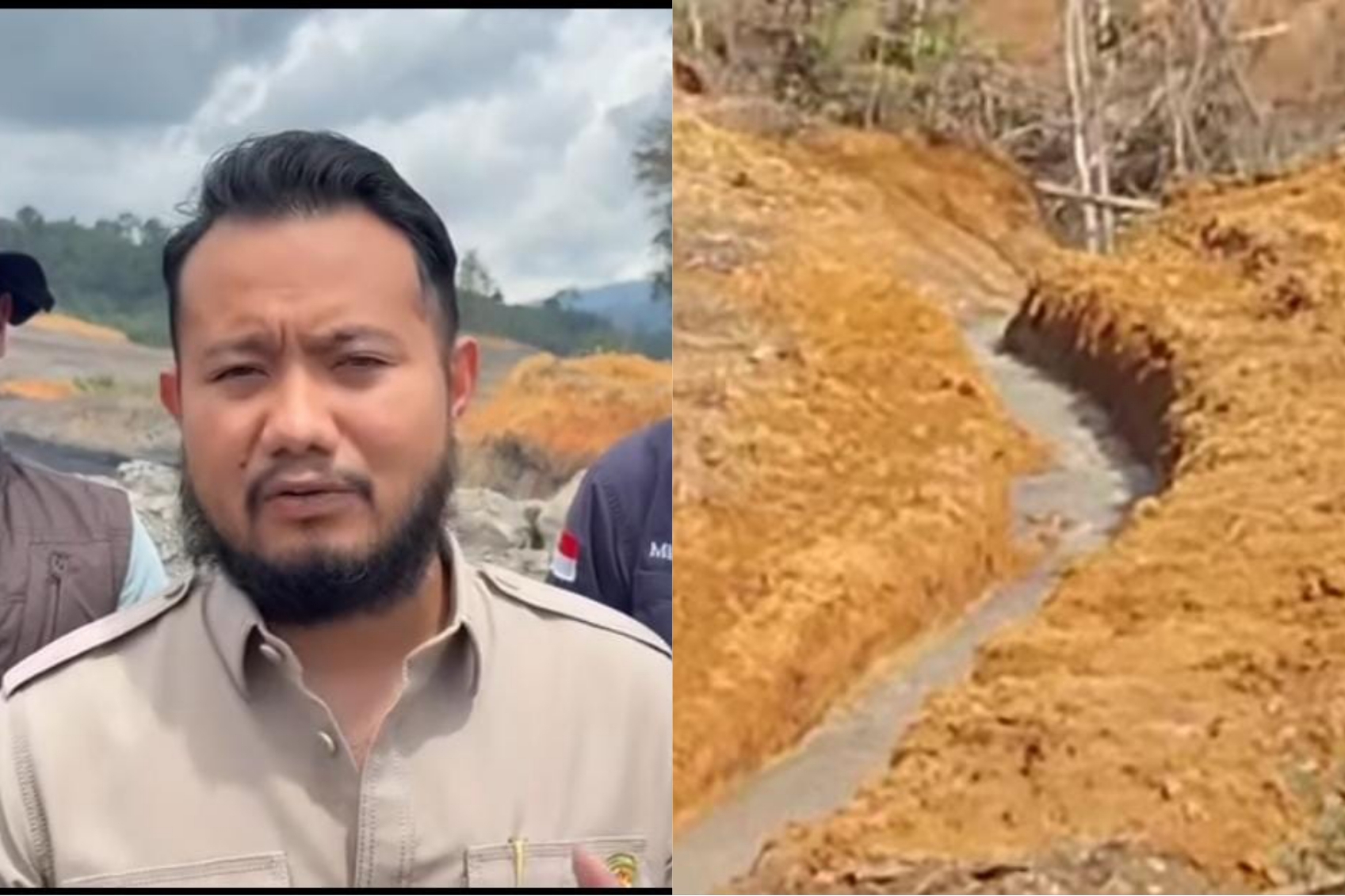 Wakil Bupati Barito Timur, Adi Mula Nakalelu cek limbah PT Bartim Coalindo.SCREENVIDEO