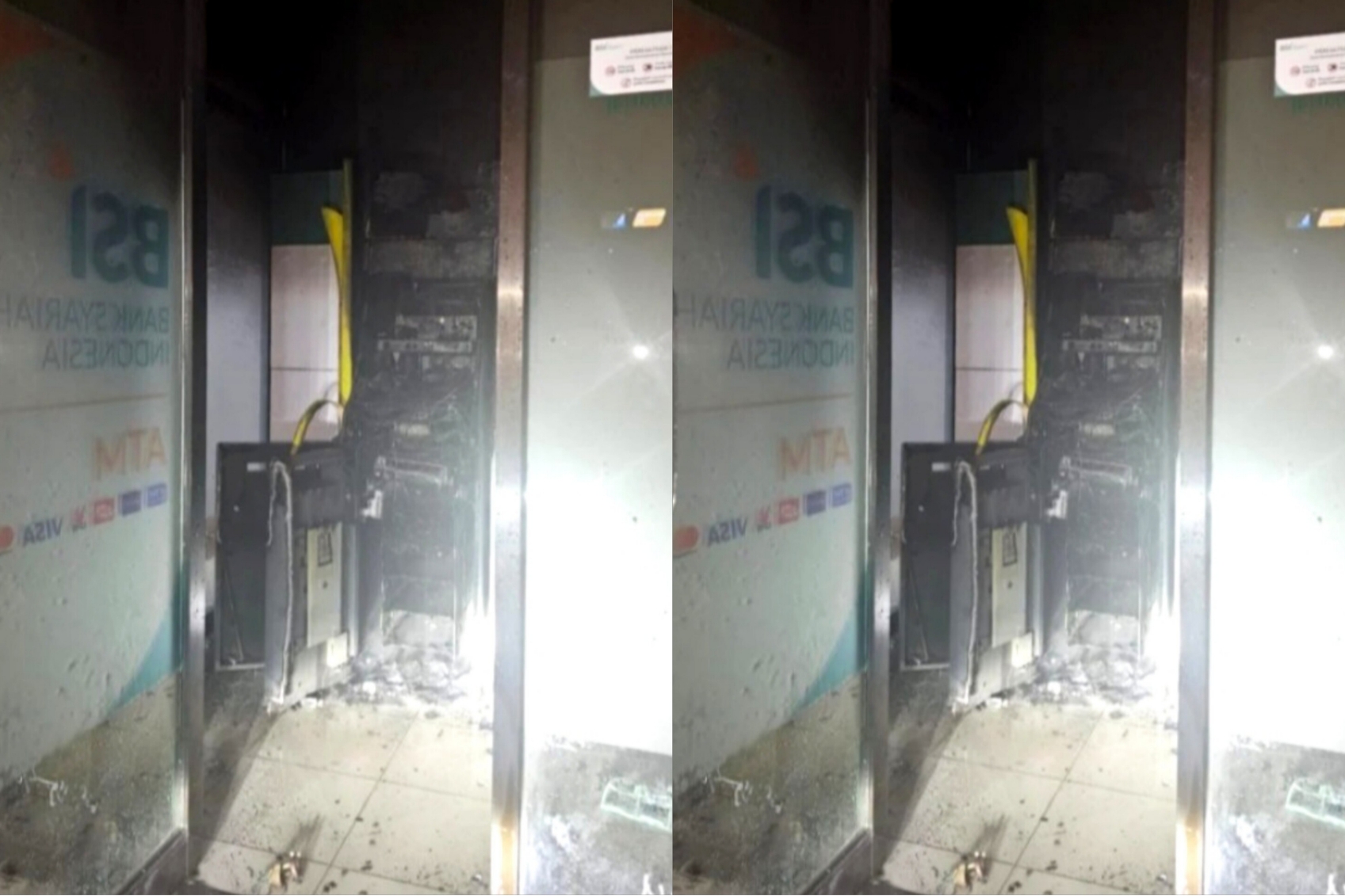 Mesin ATM BSI dibobol maling.SCREENVIDEO