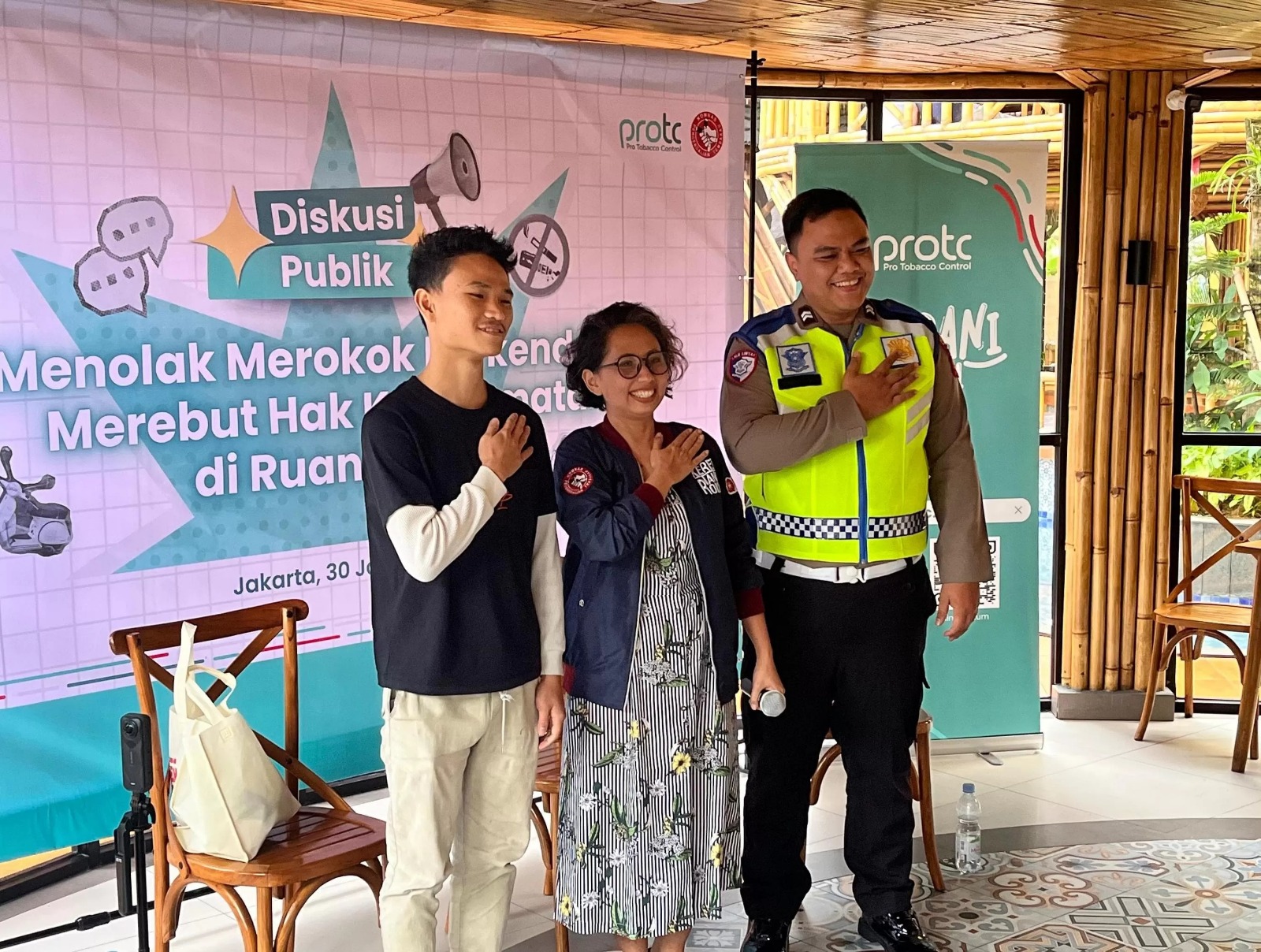 ProTC.id membuka forum diskusi publik yang menghadirkan data, pengalaman lapangan, serta rujukan kebijakan agar isu bahaya merokok di jalan. (Nanda Prayoga/ JPC)