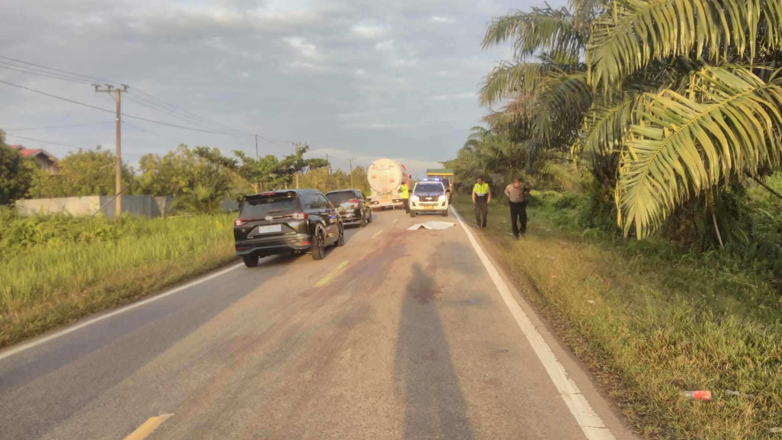 Kepolisian olah TKP di lokasi.POLRESTA