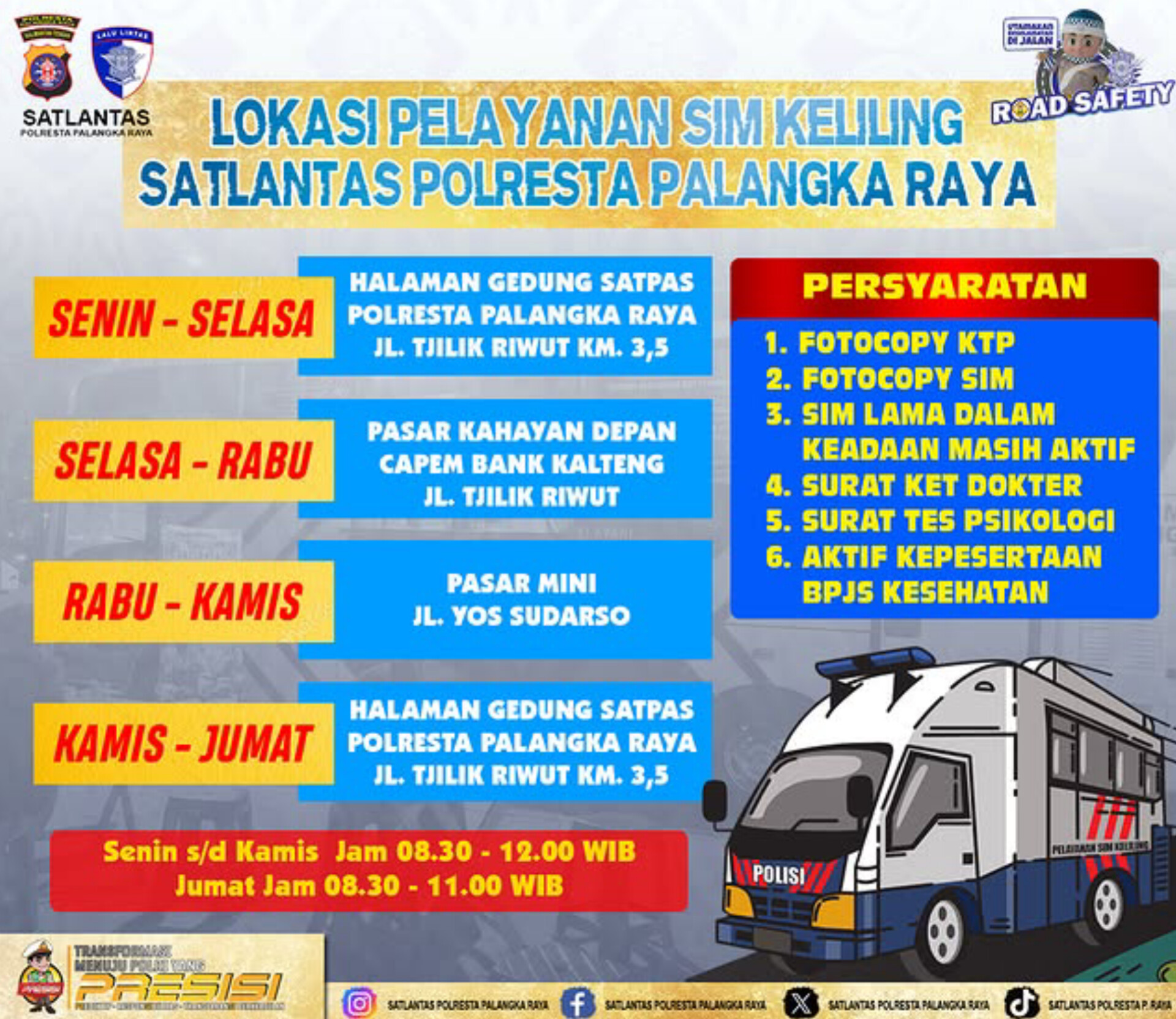 Pelayanan SIM keliling Satlantas Polresta Palangka Raya.