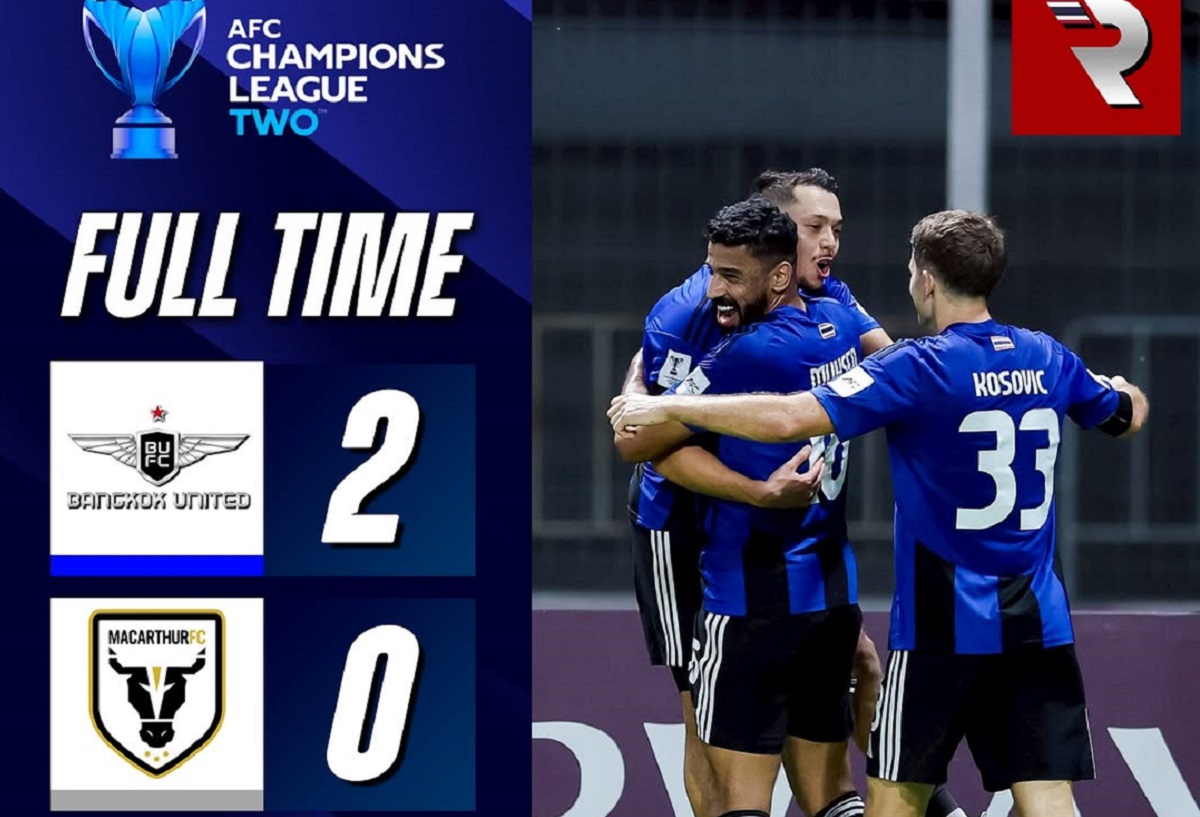 Bangkok United menang 2-0 atas wakil Australia Macarthur FC pada leg pertama babak 16 Besar ACL Two 2025/2026, Kamis (12/02/2026). (Sumber: Instagam @realballthai)