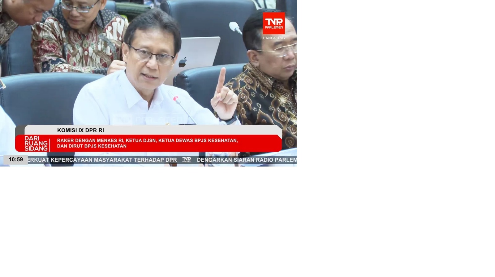 Menteri Kesehatan Republik Indonesia (Menkes RI) Budi Gunadi Sadikin(Screenshoot TV Parlemen).