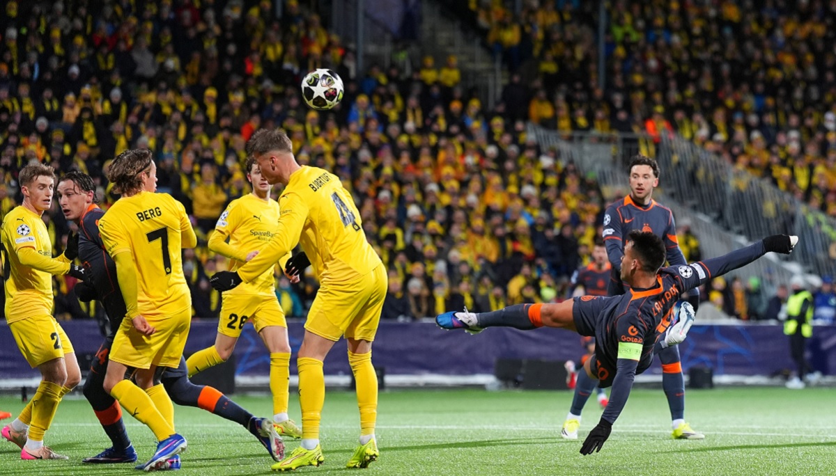 Aksi memukau Lautaro Martinez. Inter Milan takluk 3-1 dari Bodo/Glimt pada leg 1 play-off Liga Champions 2025/2026 di Aspmyra Stadium, Kamis (19/02/2026). (Sumber: Martin Ole Wold/Getty Images)
