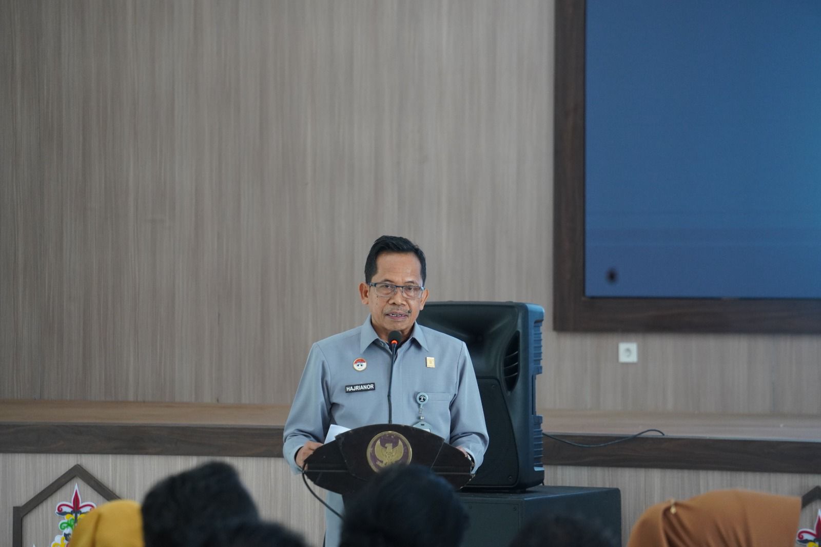 Kepala Kantor Wilayah Kemenkum Kalteng, Hajrianor membuka kegiatan.HUMAS