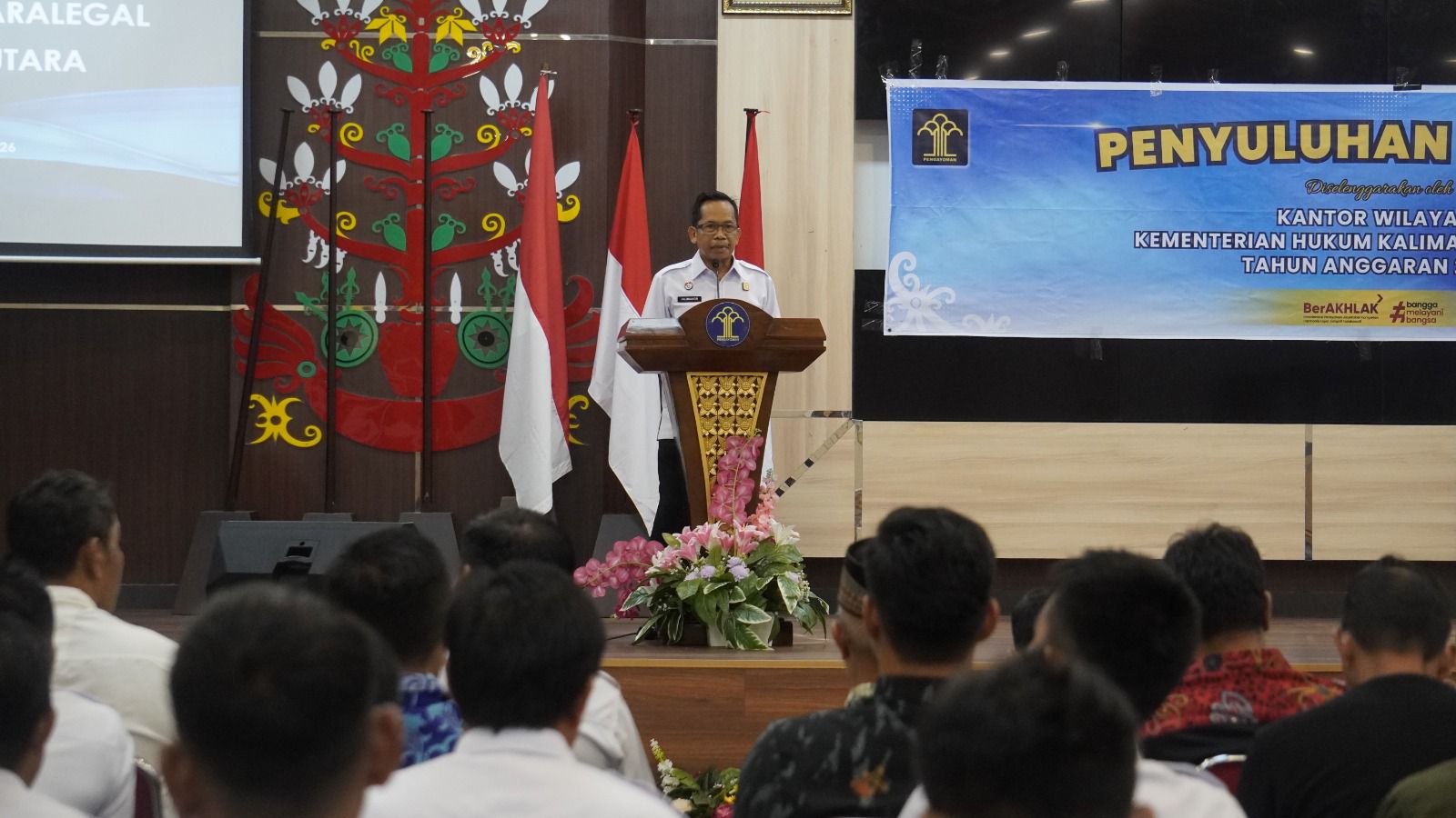 Kepala Kanwil Kemenkum Kalteng, Hajrianor saat sambutan.HUMAS