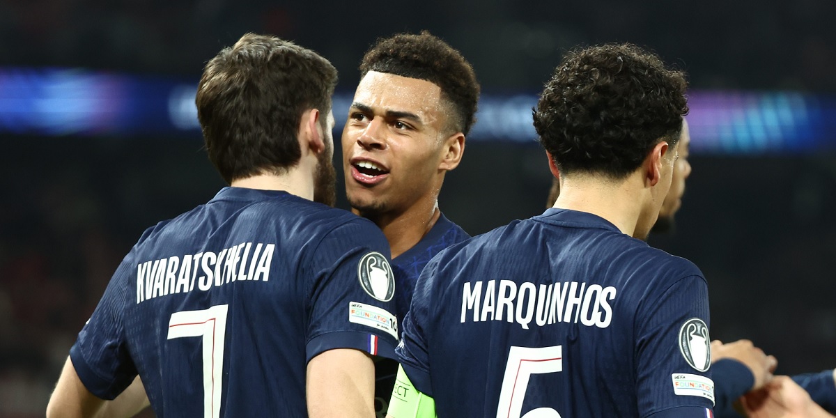 Para pemain PSG merayakan gol ke gawang AS Monaco pada leg kedua play-off Liga Champions 2025/2026, Kamis (26/02/2026) dini hari WIB. (Sumber: @Reuters)