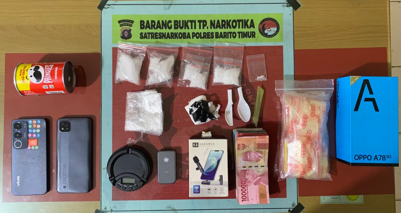 Barang bukti sabu. HUMAS