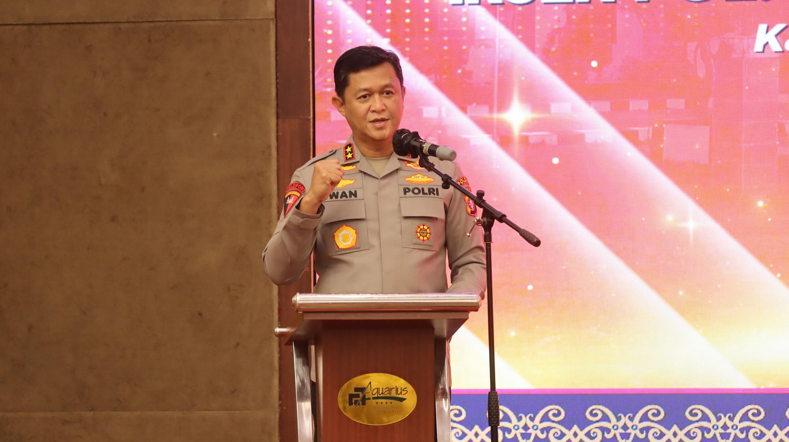Kapolda Kalteng Irjen Pol Iwan Kurniawan menyampaikan sambutan. HUMAS