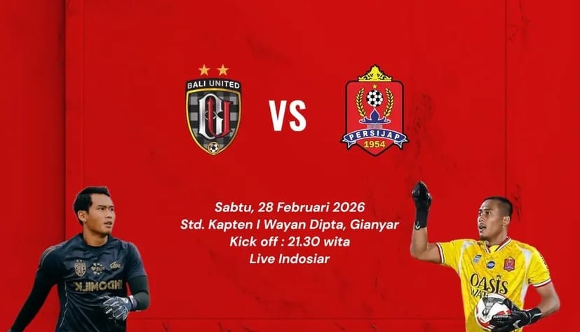Bali United bersiap menjamu Persijap Jepara di Stadion Kapten I Wayan Dipta dalam laga lanjutan BRI Super League 2025/2026, Sabtu (28/02/2026) malam WIB. (Sumber: @update_baliunited)