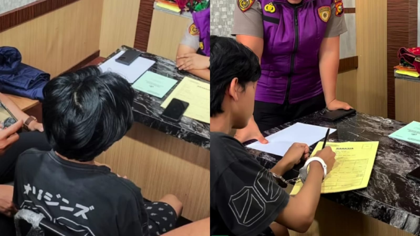 Polisi lakukan pendampingan psikologi kepada tersangka pembacokan mahasiswi UIN Suska Riau. (Instagram/psikologipoldariau)