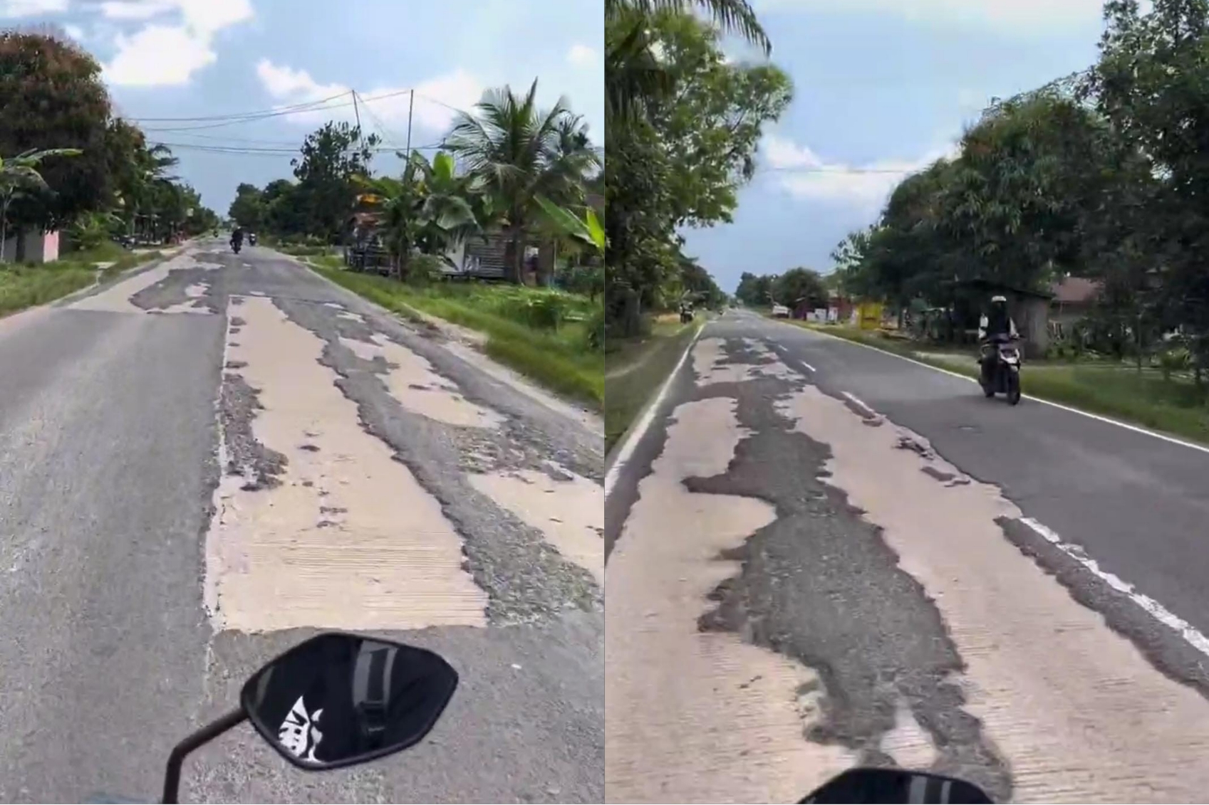 Kondisi jalan Samuda-Sampit.SCREENSHOOT