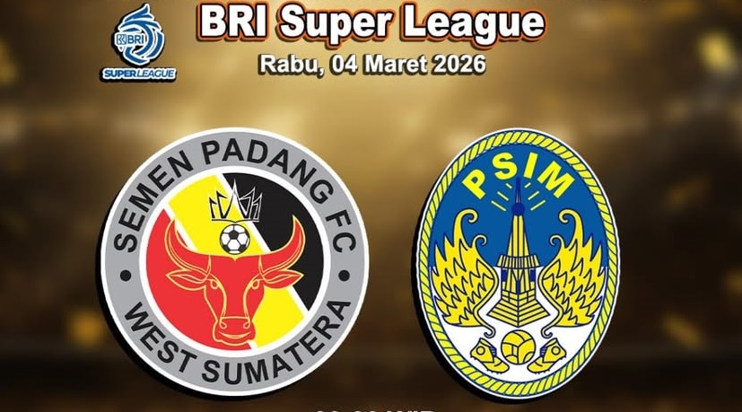 Semen Padang bersiap menjamu PSIM Yogyakarta di Stadion H. Agus Salim dalam laga lanjutan BRI Super League 2025-2026, Rabu (4/3/2026) malam WIB. (Sumber: Instagram@pohonemas33id)