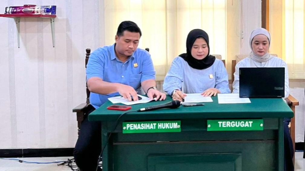 Para Jaksa Kejari Kobar ketika mengikuti pelaksanaan persidangan di Pengadilan Negeri Pangkalan Bun. KEJARI KOBAR