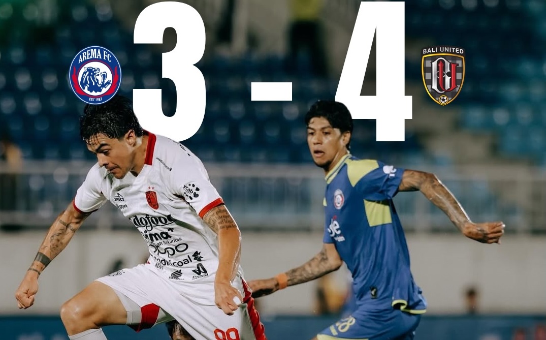 Duel seru antara Arema FC vs Bali United pada pekan ke-24 BRI Super League diwarnai hujan gol dan drama Keputusan VAR, Jumat (6/3) malam WIB. (Sumber: Instagram @infoligaindonesia_)