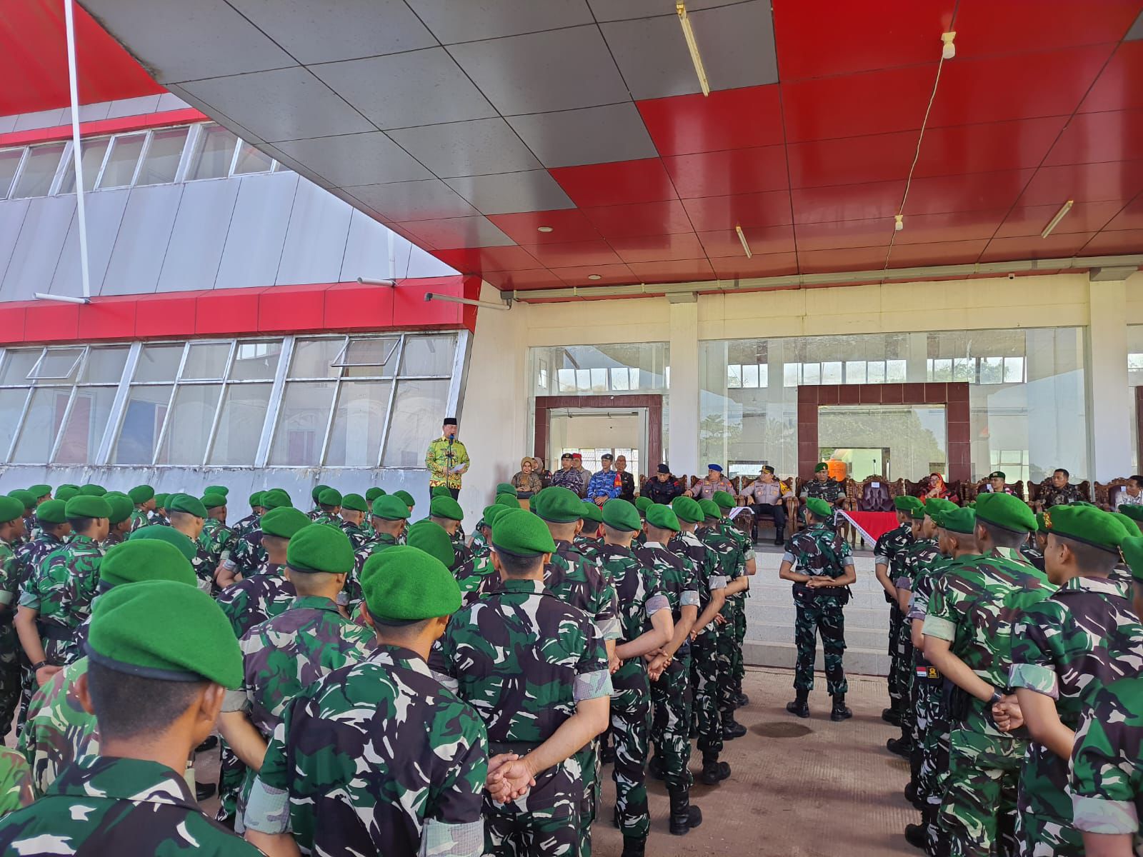 Prajurit Yonif baru tiba di Kotim. MIFTAH/KALTENGPOS.JAWAPOS.COM