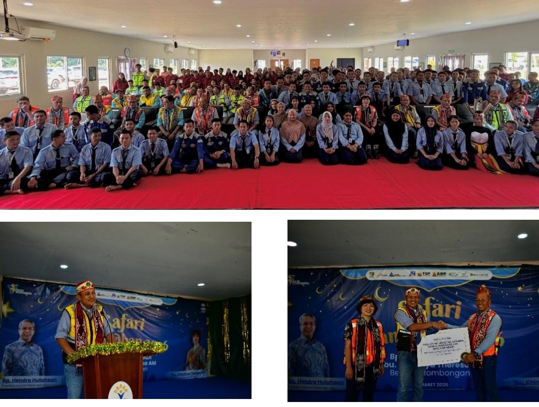 Kebersamaan direksi PT PAMA dan TTA Group saat buka bersama dengan siswa. HUMAS   
