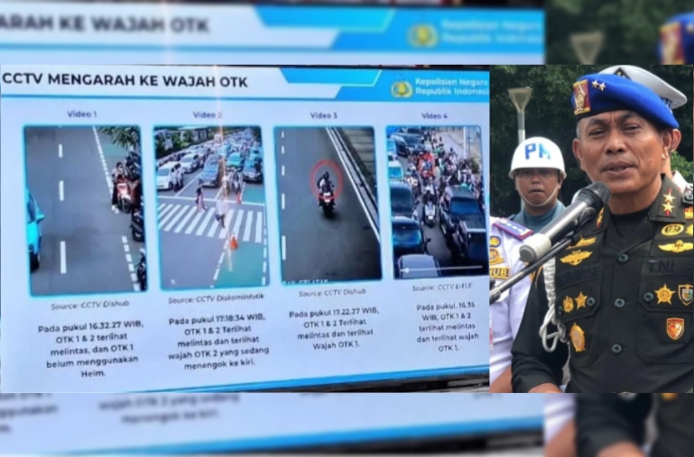 Komandan Puspom TNI Mayjen TNI Yusri Nuryanto dan rekaman CCTV pelaku.
