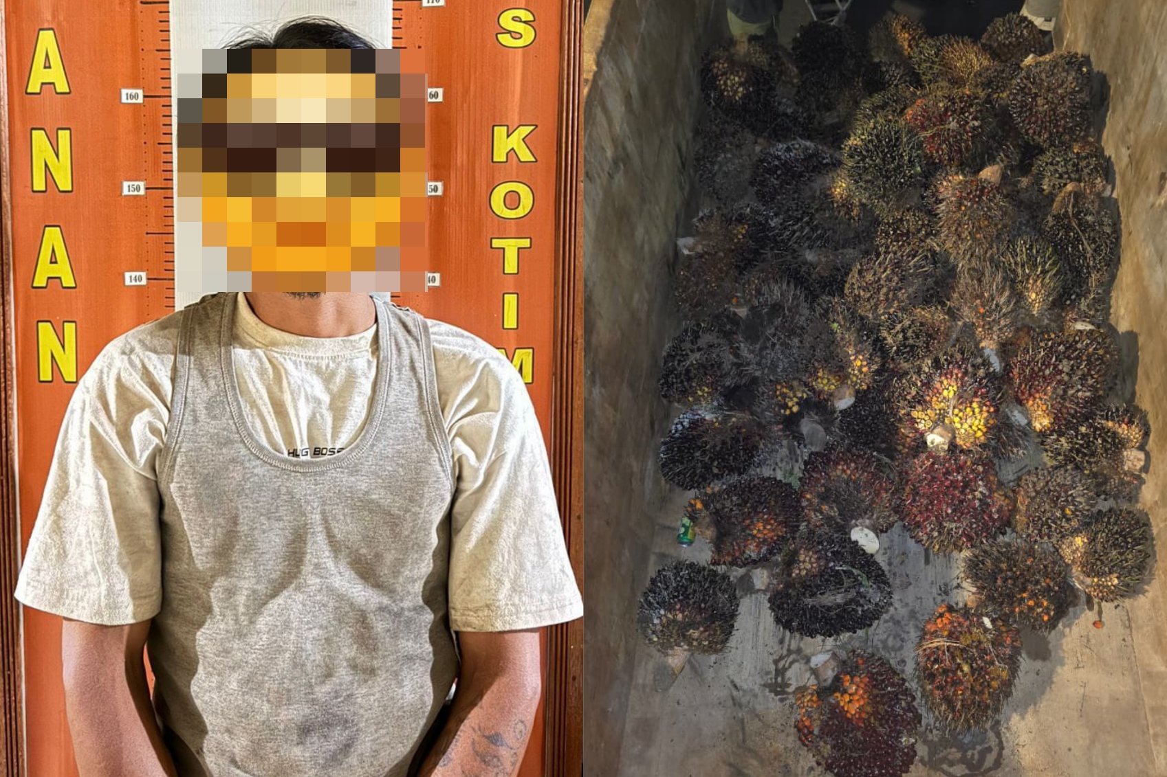 Pelaku dan barang bukti pencurian. HUMAS