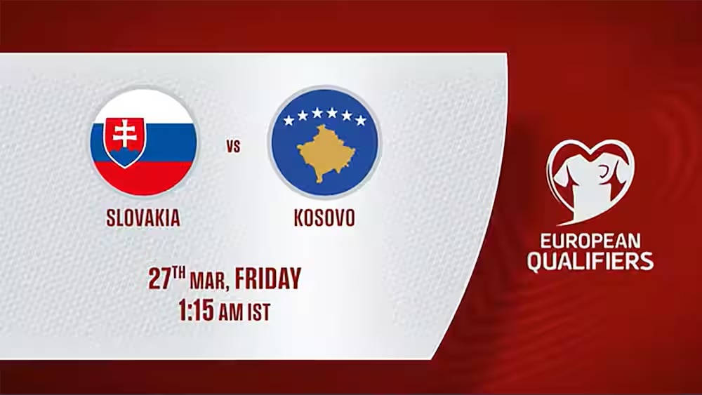 Timnas Slovakia bersiap menyambut Timnas Kosovo di Stadion Tehelne pole, Bratislava dalam lanjutan Kualifikasi Piala Dunia 2026 zona Eropa, Jumat (27/3) dini hari WIB. (Sumber: sonyliv.com)