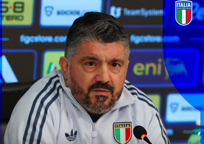 Pelatih Timnas Italia, Gennaro Gattuso. Azzurri sukses menuju final play-off Kualifikasi Piala Dunia 2026 usai menaklukkan Irlandia Utara 2-0, Jumat (27/3/2026) dini hari WIB. (Sumber: Instagram @az  