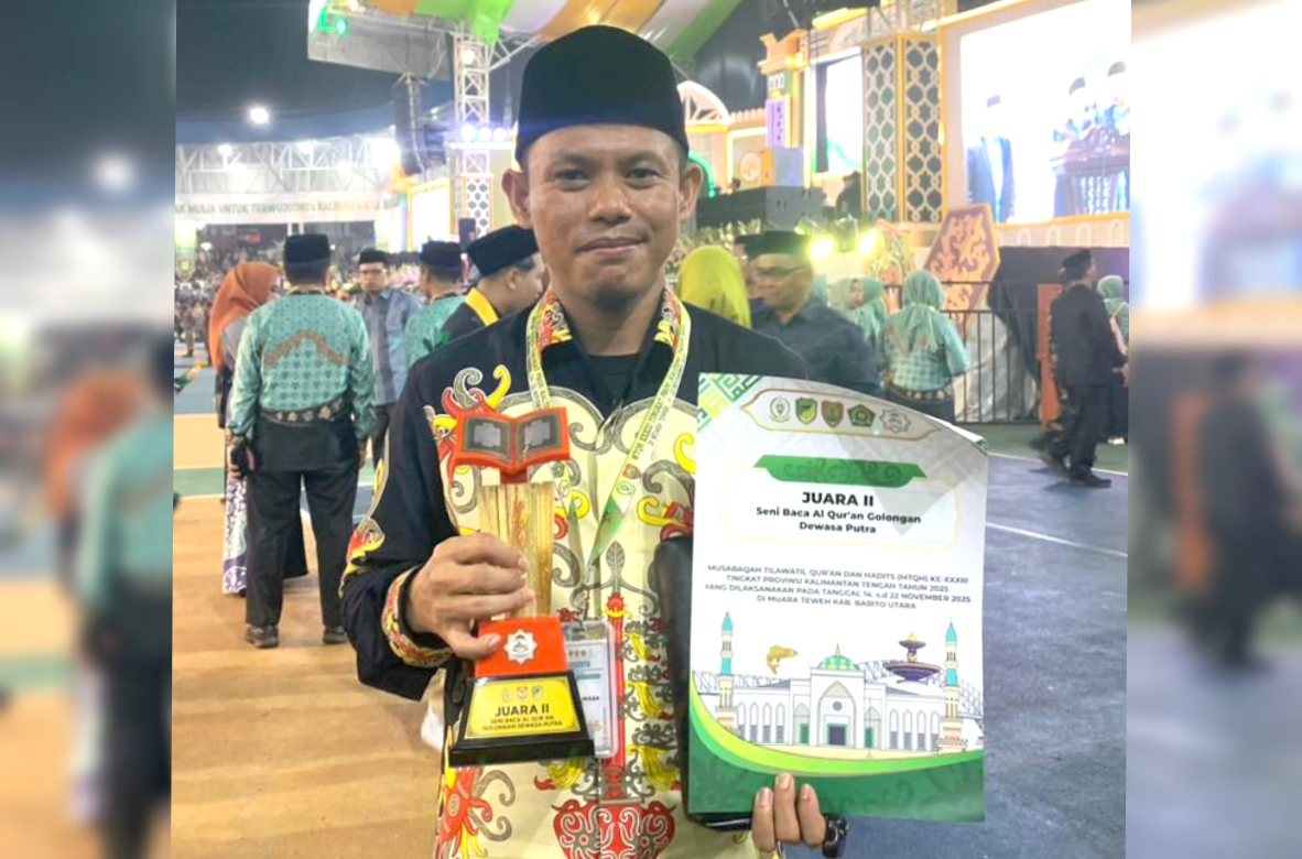 Syamsul Arifin menjuarai lomba Musabaqoh Tilawatil Qur&rsquo;an tingkat Provinsi Kalteng. DOK.PRIBADI
