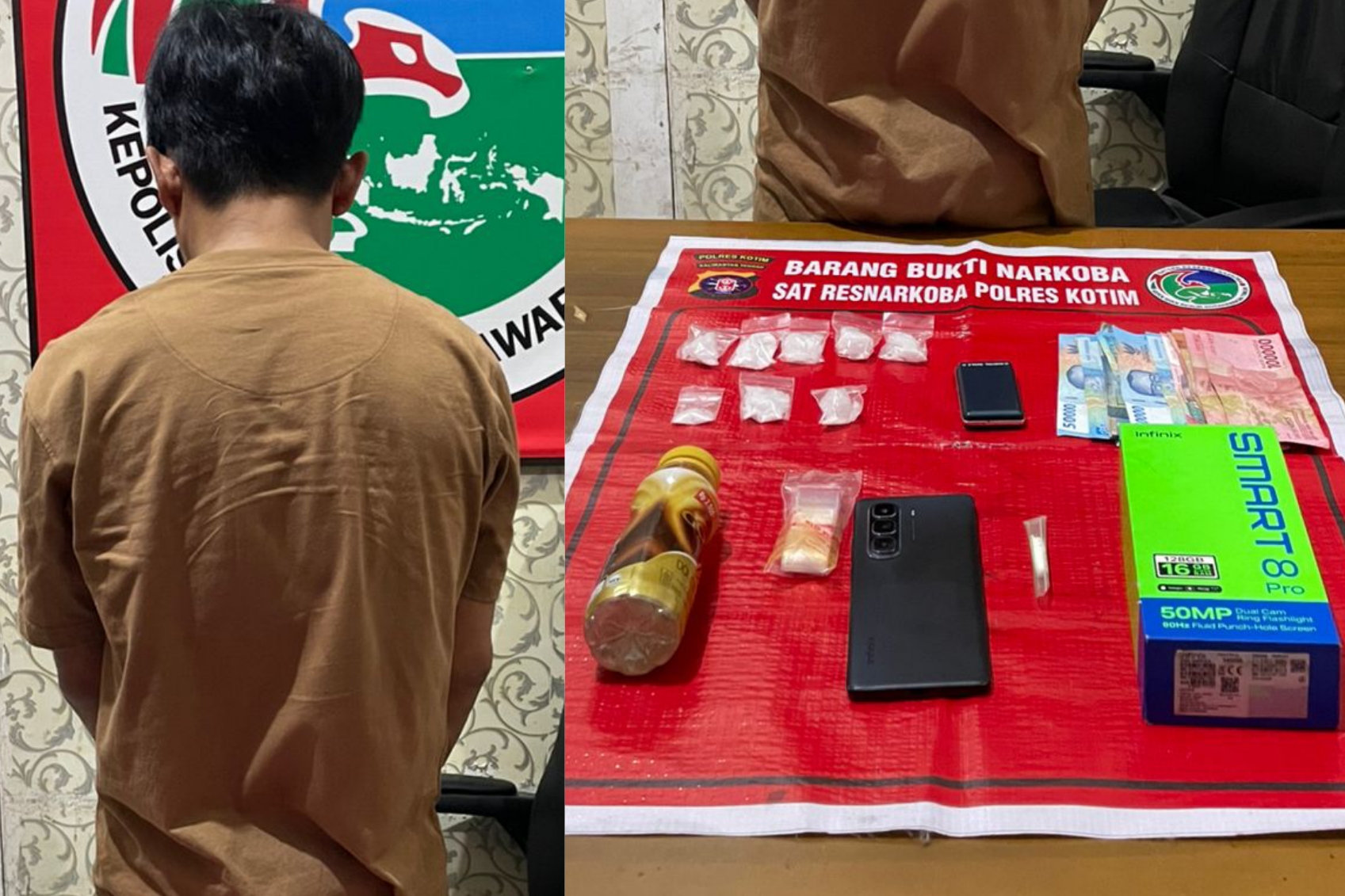 Pelaku peredaran narkoba diamankan. HUMAS