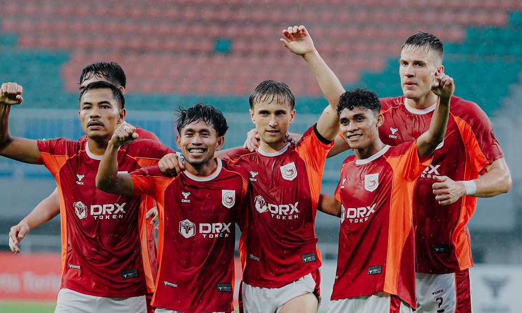 Selebrasi para pemain Garudayaksa FC usai menaklukkan FC Bekasi City dengan skor 4-0 di Stadion Pakansari, Bogor, Minggu (29/3/2026). (Sumber: Instagram@garudayaksafc.official)
